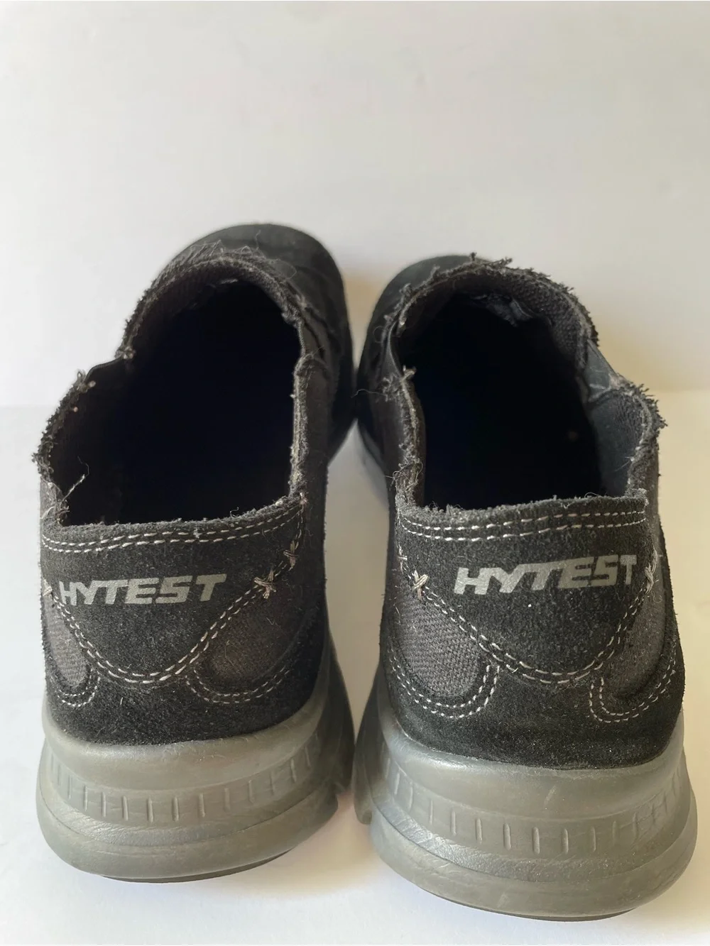 Hytest Men’s Slip On Comfortable Work Safety Shoes Black Suede Size 10.5 M